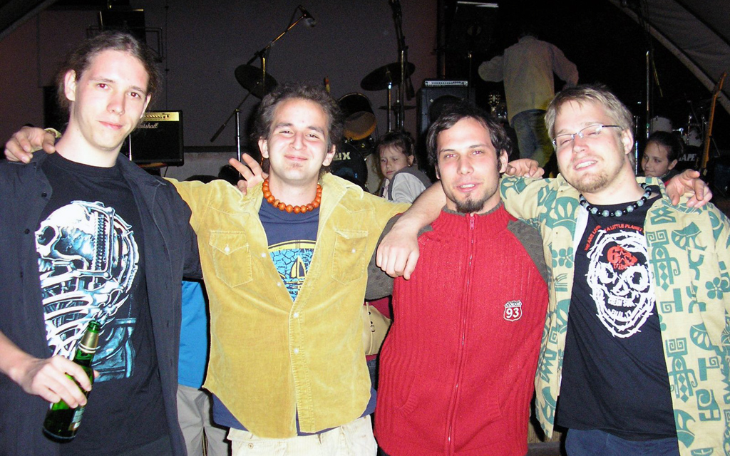 A Ribogzi első felállása: Csanád, Sándor, Ferenc, Ákos